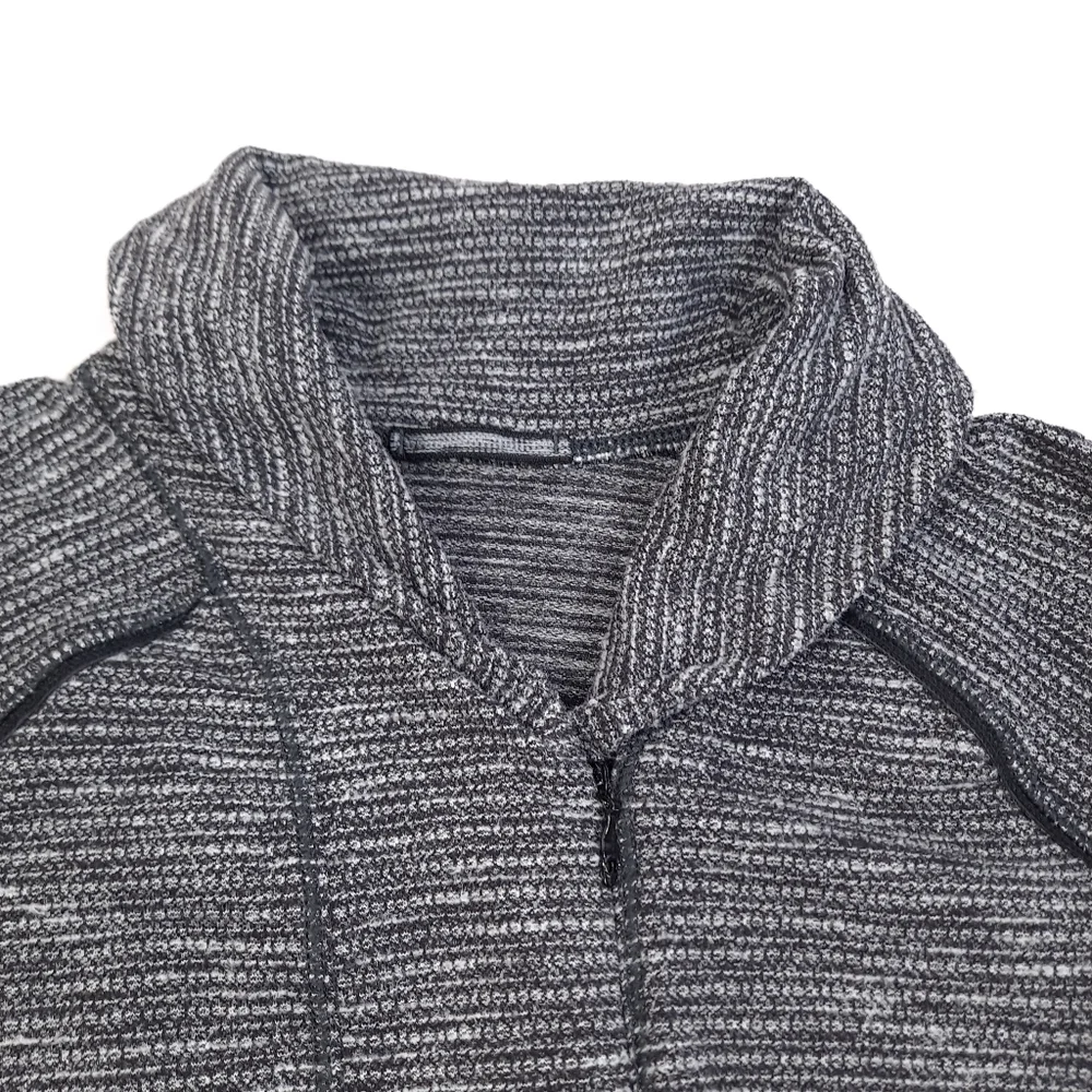 Lululemon Think Fast Women’s Pullover Heathered Black White Coco Pique - Size 10 - Picture 13 of 16